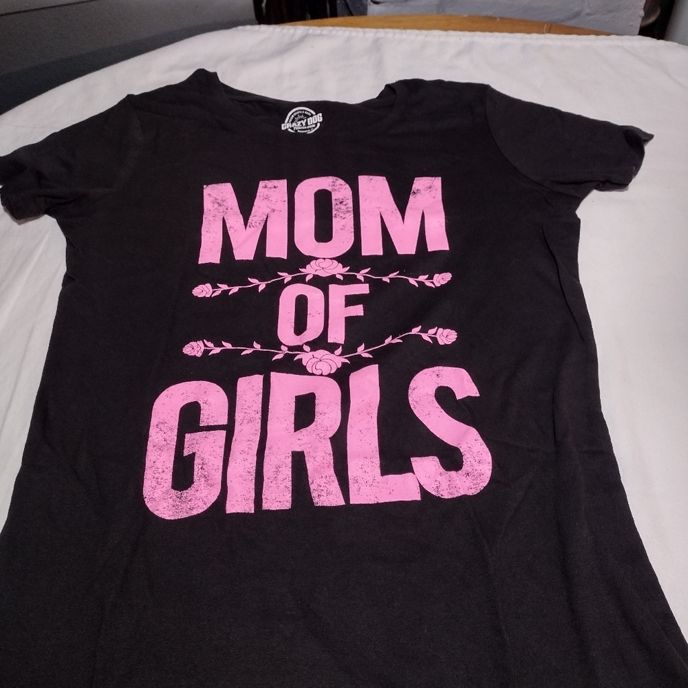 Crazy Dog T-Shirts Black/ Pink "Moms of Girls" Graphic T-Shirts - Picture 3 of 7